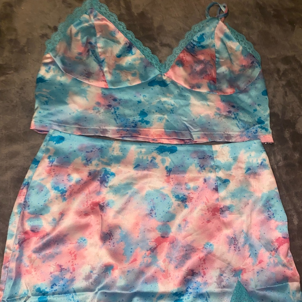 2 piece shein set silk